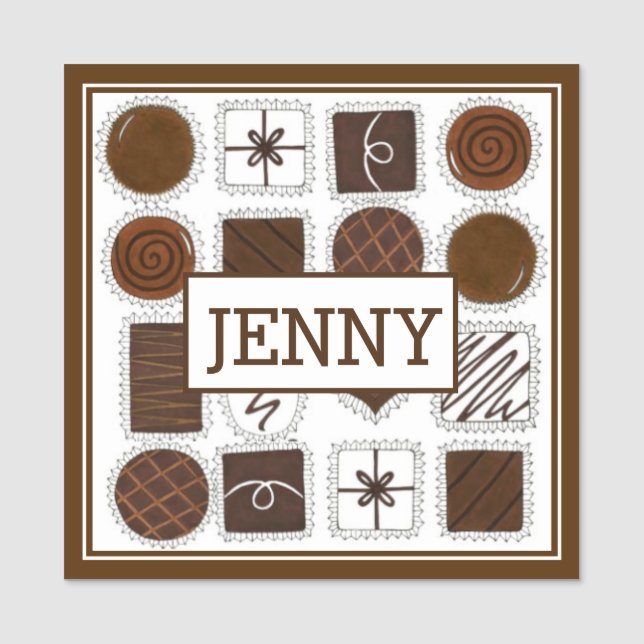 Chocolate Bon Candies Chocolatier Candy Shop Namensschild (Vorderseite)