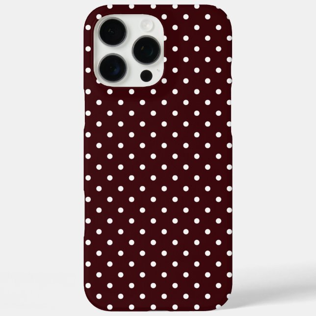 Chocolate-Braun-weißes Punkte-Muster Case-Mate iPhone Hülle (Rückseite)