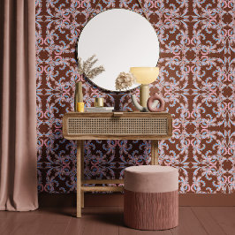 Chocolate Brown Baroque Ornamental Design Tapete