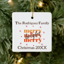 Chocolate Brown Boho Merry & Bright Christmas