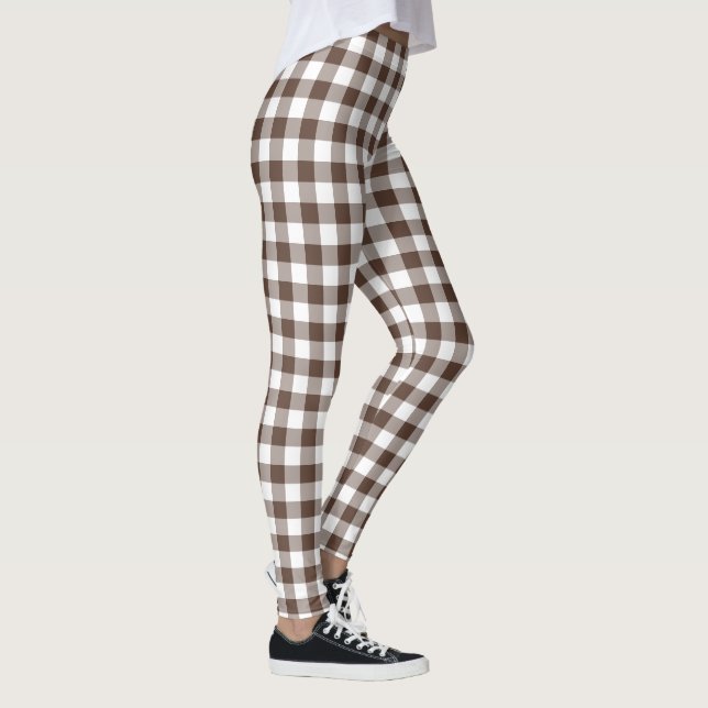 Chocolate Brown Plaid Gingham Leggings (Rechts)