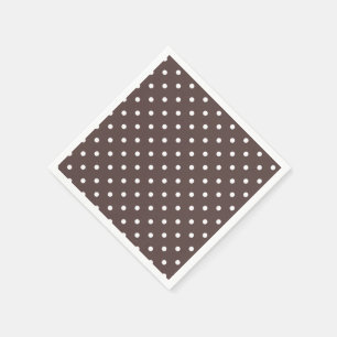 Chocolate Brown Polka Dot Napkins Serviette