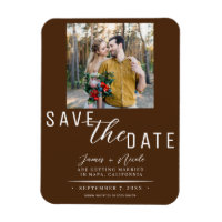 Chocolate Brown Save the Date Foto Hochzeit