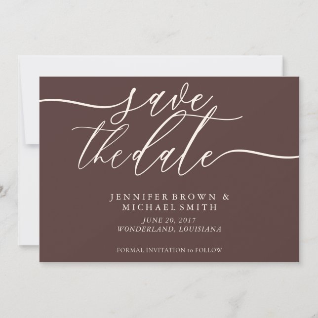 Chocolate Brown Wedding Save Date Photo Save The Date (Vorderseite)