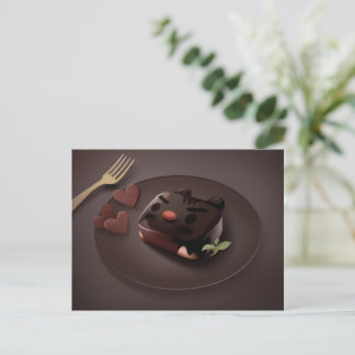 Chocolate Brownie Illustration Ankündigungspostkarte