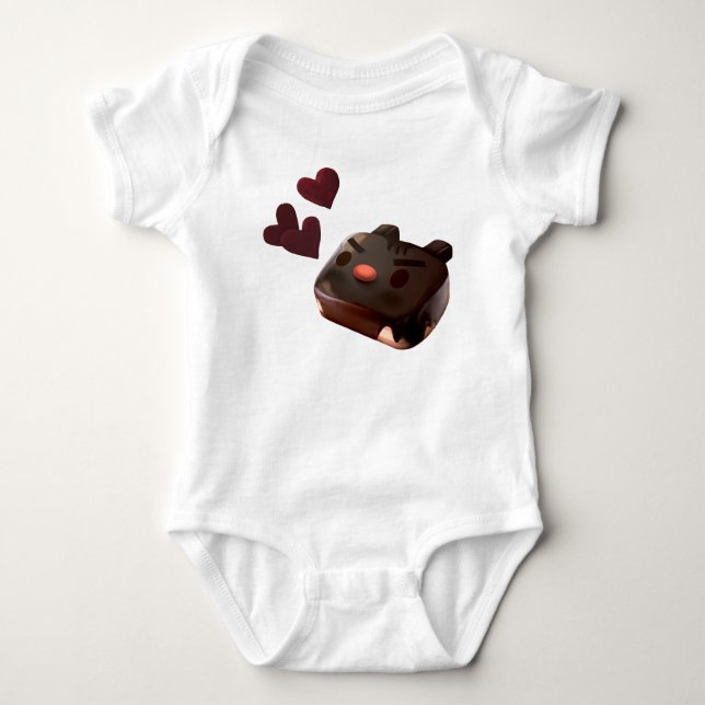 Chocolate Brownie Illustration Baby Strampler (Vorderseite)