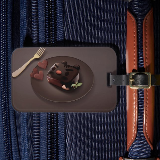 Chocolate Brownie Illustration Gepäckanhänger (Vorderseite Insitu 4)