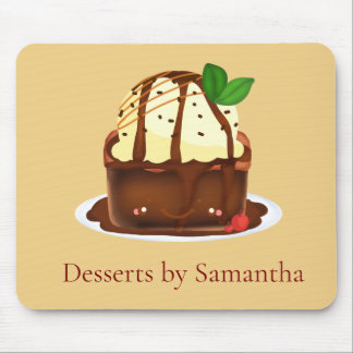 Chocolate Brownie With Vanilla Ice Cream Mousepad