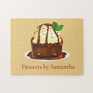 Chocolate Brownie With Vanilla Ice Cream Puzzle