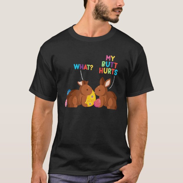 Chocolate Bunny Easter Day Basket  Teens My Butt H T-Shirt (Vorderseite)