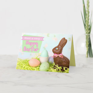 Chocolate Bunny Happy Oaster Card Dankeskarte