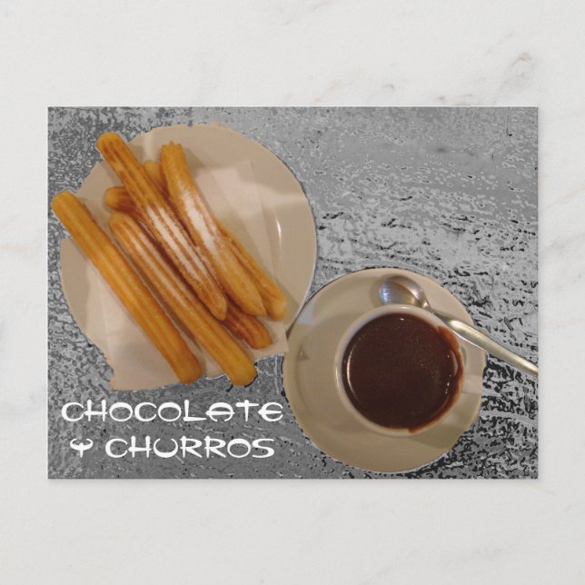 Chocolate Caliente con Churros Postkarte (Vorderseite)