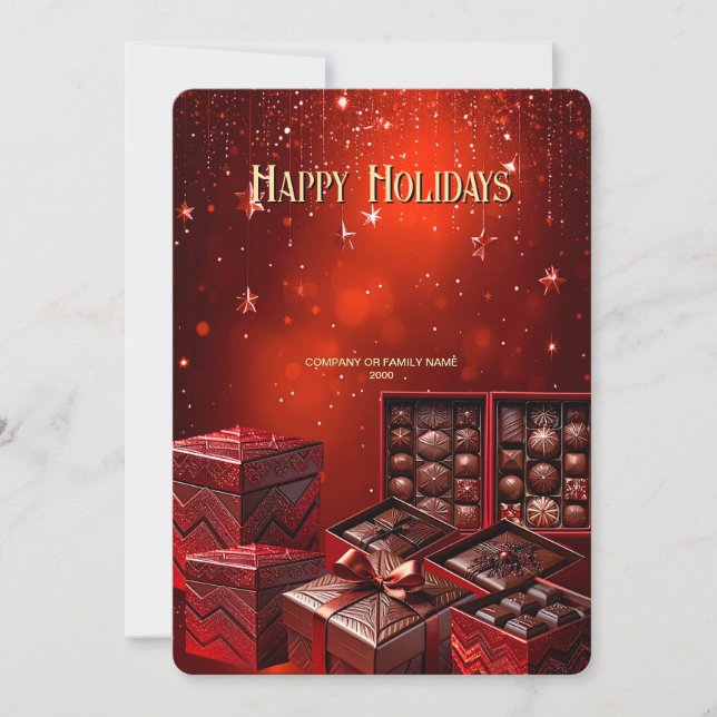 Chocolate Candy Christmas Holiday Card Feiertagskarte (Vorderseite)