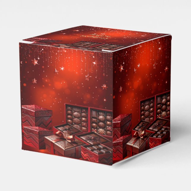 Chocolate Candy Christmas Holiday Favor Box Geschenkschachtel (Vorderseite)