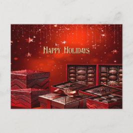 Chocolate Candy Christmas Holiday Postcard Postkarte