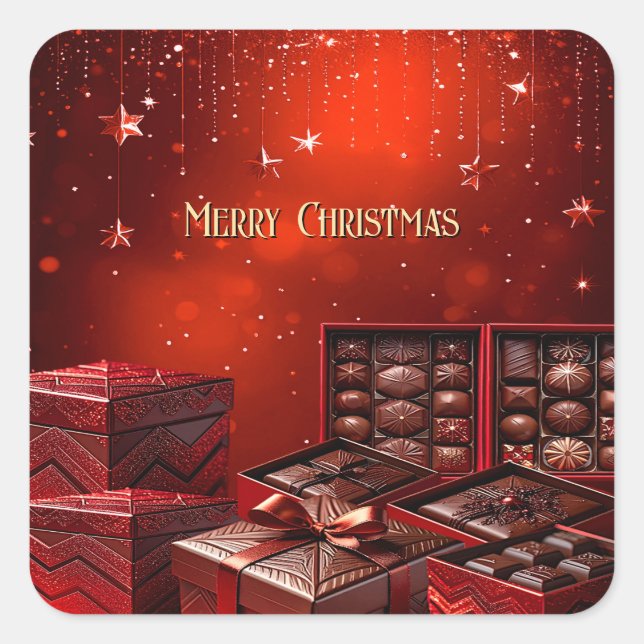 Chocolate Candy Christmas Holiday Sticker (Vorderseite)