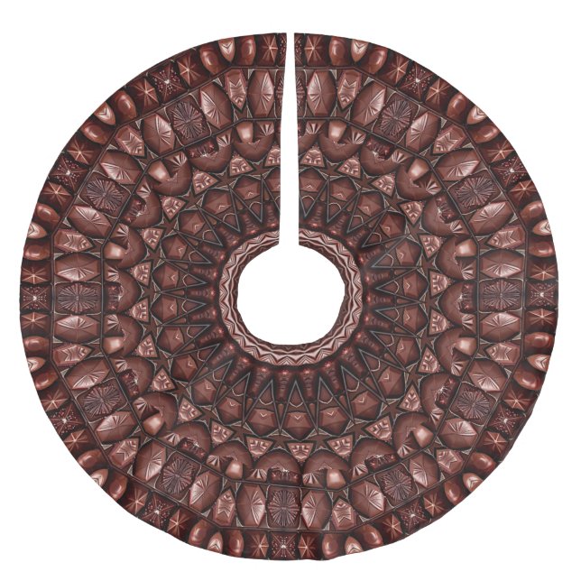 Chocolate Candy Christmas Tree Skirt Polyester Weihnachtsbaumdecke (Vorderseite)