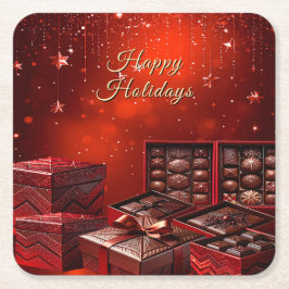 Chocolate Candy Holiday Paper Coaster Rechteckiger Pappuntersetzer