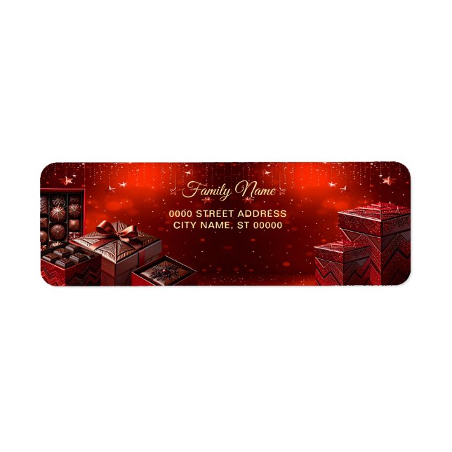 Chocolate Candy Holiday Return Address Label (Vorne)