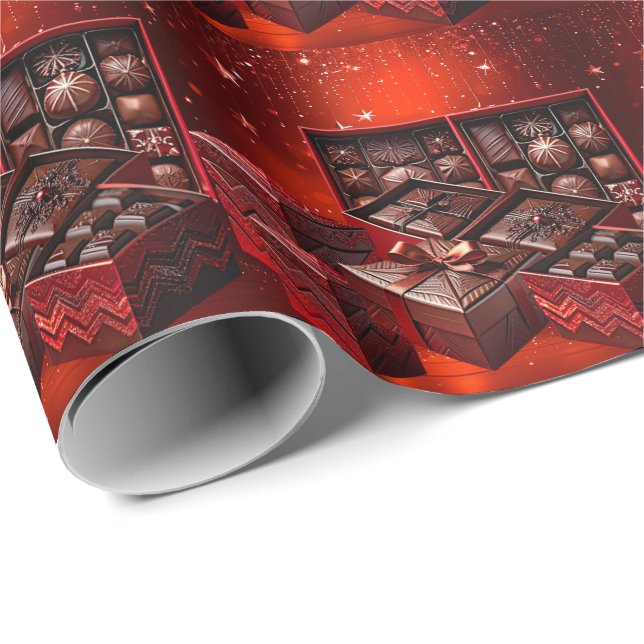 Chocolate Candy Holiday Wrapping Paper Geschenkpapier (Rolleneckpunkt)