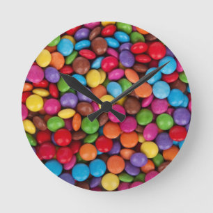 Chocolate candy rainbow color runde wanduhr