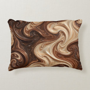 Chocolate-Cappuccino-Swirbel Reiche Textur Dekokissen