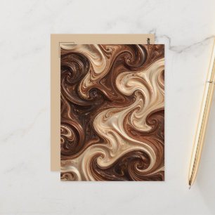 Chocolate-Cappuccino-Swirbel Reiche Textur Postkarte