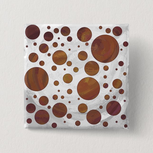 Chocolate Carmel Swirl Polka Dot Button (Vorderseite)
