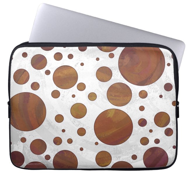 Chocolate Carmel Swirl Polka Dot Laptopschutzhülle (Vorderseite)