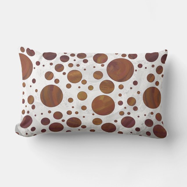 Chocolate Carmel Swirl Polka Dot Lendenkissen (Vorderseite)