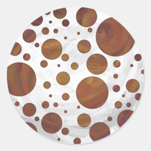 Chocolate Carmel Swirl Polka Dot Runder Aufkleber
