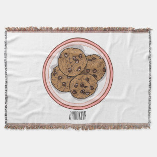 Chocolate chip cookie cartoon illustration decke