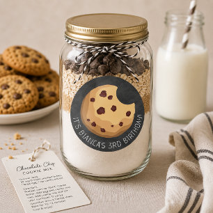 Chocolate Chip Cookie Chalkboard Geburtstagsticker Runder Aufkleber