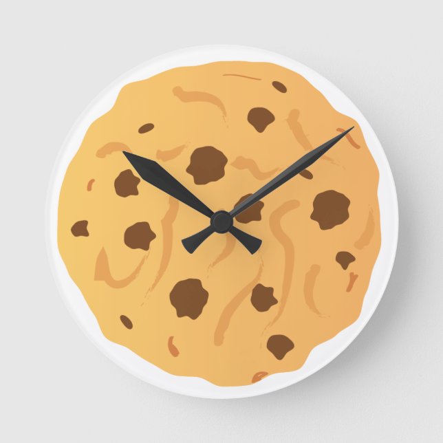 Chocolate Chip Cookie Clock Runde Wanduhr (Vorderseite)