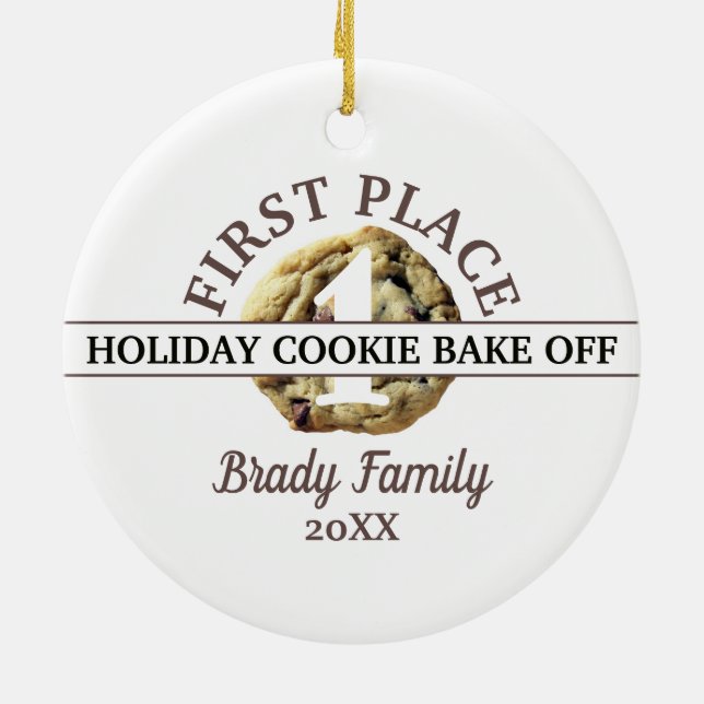 Chocolate Chip Cookie Contest Erster Platz Gewinne Keramik Ornament (Hinten)