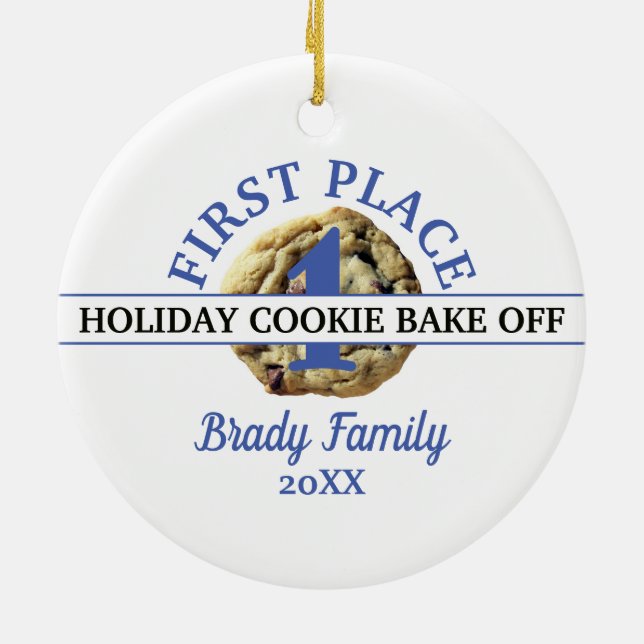 Chocolate Chip Cookie Contest Erster Platz Gewinne Keramik Ornament (Hinten)