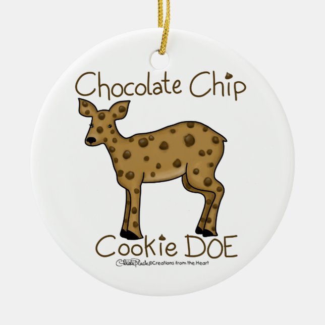 Chocolate Chip Cookie Doe Keramik Ornament (Vorne)