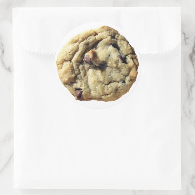 Chocolate Chip Cookie Foto Runder Aufkleber (Tasche)