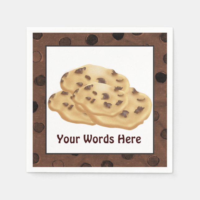 Chocolate Chip Cookie Hinzufügen von Wörtern Papie Serviette (Vorderseite)