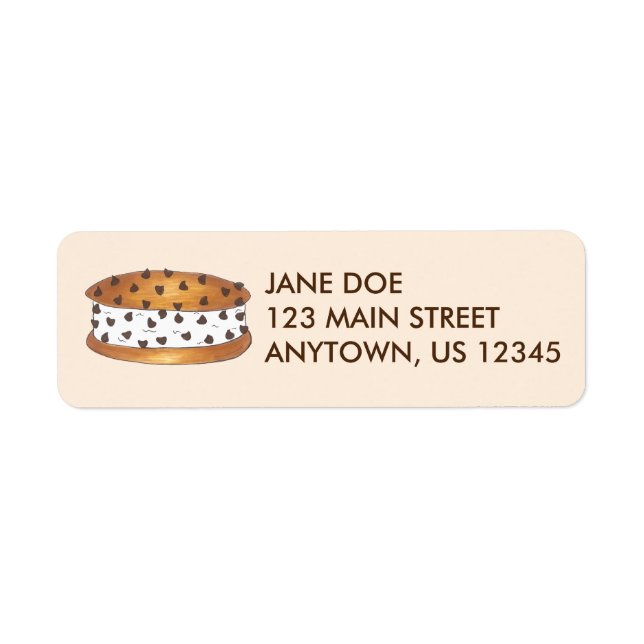 Chocolate Chip Cookie Ice Creme Sandwich Labels (Vorne)