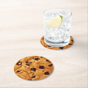 Chocolate Chip Cookie Image Runder Pappuntersetzer