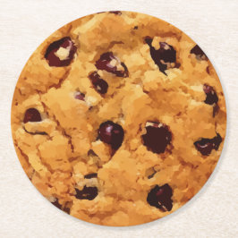 Chocolate Chip Cookie Image Runder Pappuntersetzer
