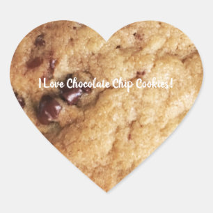 Chocolate Chip Cookie Personalisierter Text Herz-Aufkleber