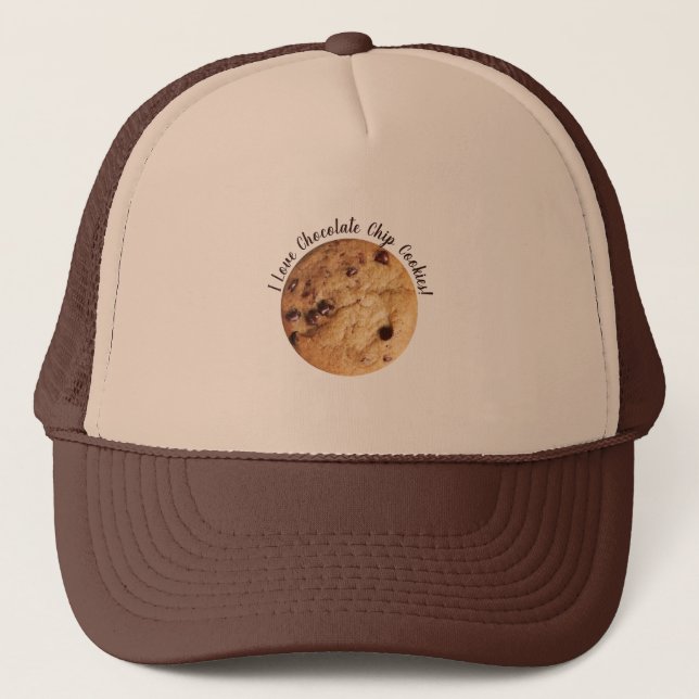 Chocolate Chip Cookie Personalisierter Text Truckerkappe (Vorderseite)