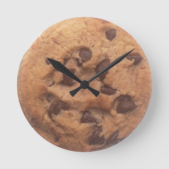 Chocolate Chip Cookie Runde Wanduhr (Vorderseite)