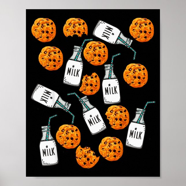 Chocolate Chip Cookies And Milk Funny Costume  Poster (Vorne)