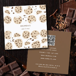 Chocolate Chip Cookies Baking QR Code Social Media Quadratische Visitenkarte