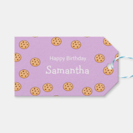 Chocolate Chip Cookies Geburtstag lila Geschenkanhänger