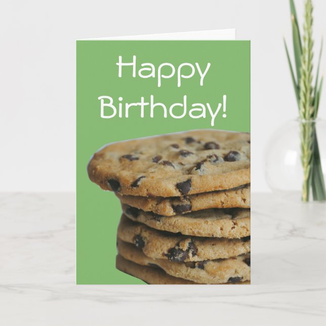 Chocolate Chip Cookies Happy Birthday Card Karte (Vorderseite)
