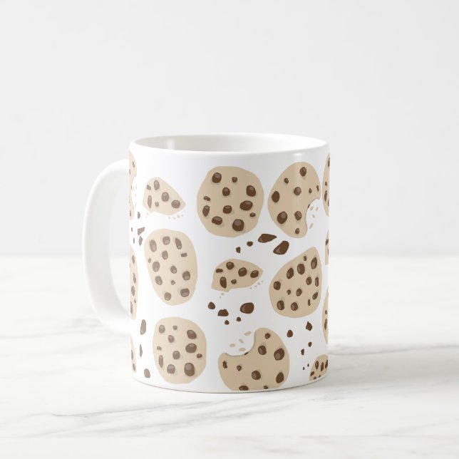 Chocolate Chip Cookies Pattern Kaffeetasse (Vorderseite Links)